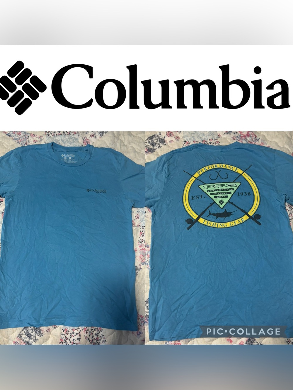Columbia PFG Short-Sleeve Fishing T-Shirt - Blue